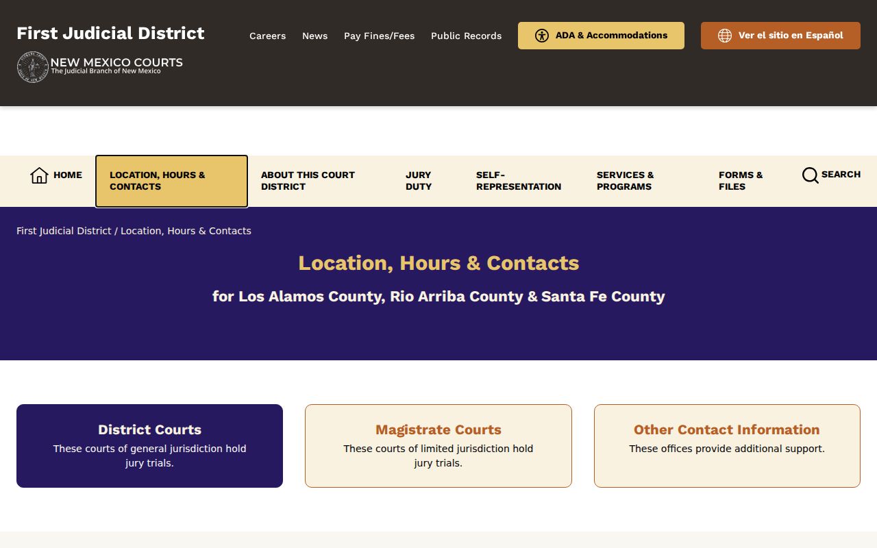 Los Alamos County court docket District and Magistrate contact information